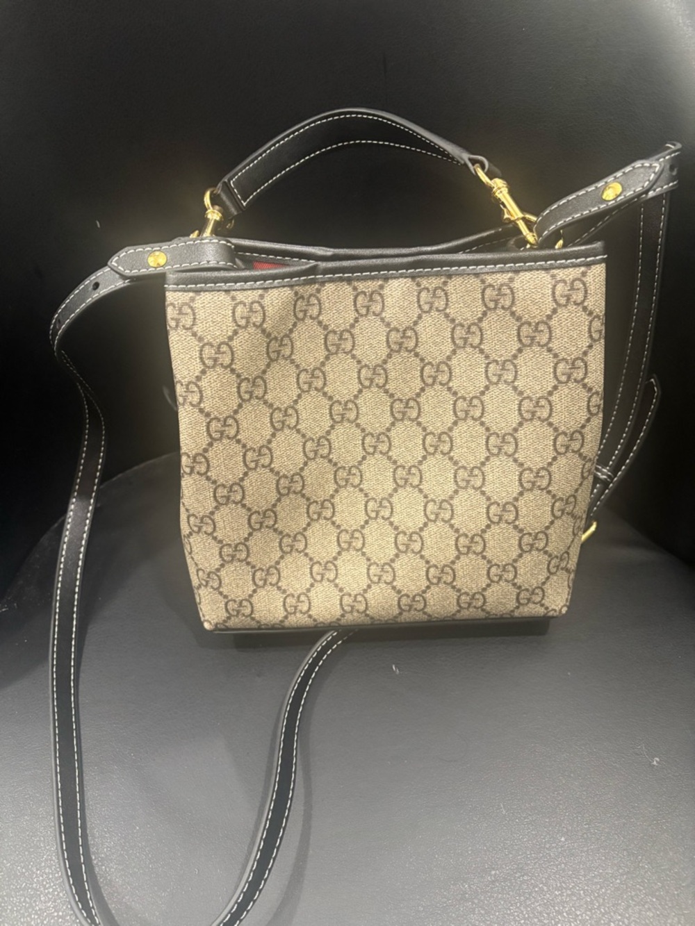 Gucci Brown/Beige GG Supreme Crossbody Tote